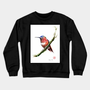 Little Hummer - Hummingbird prisma pencil & acrylic painting Crewneck Sweatshirt